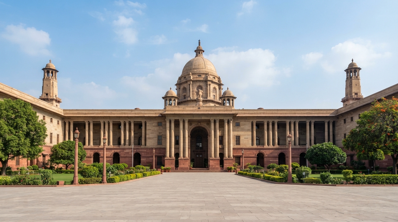 The Ministry of Finance building in New Delhi where the GST Council meeting was held.