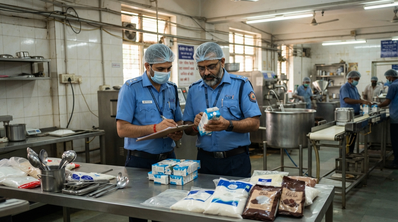 Food safety inspectors checking manufacturing units