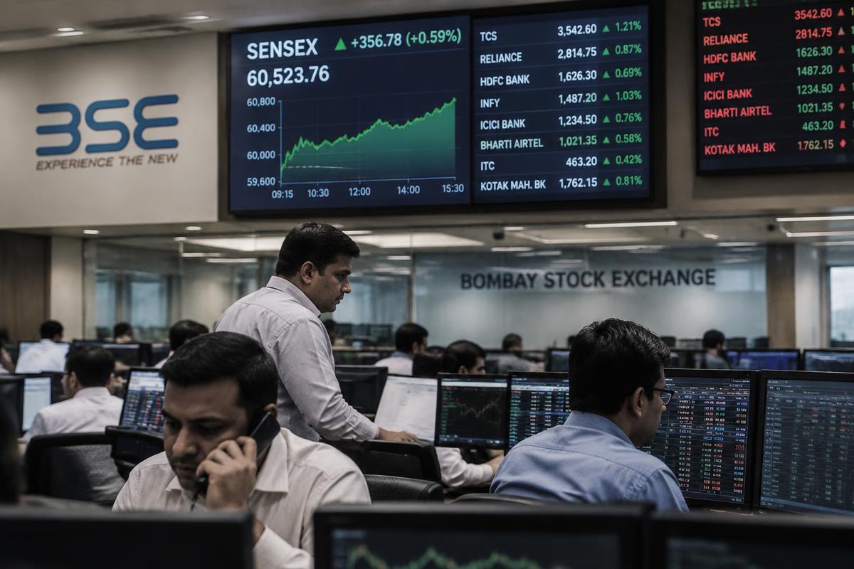 Trading floor at the Bombay Stock Exchange